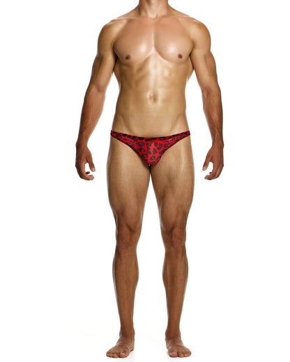 MODUS VIVENDI Leopard Mesh Low Cut Brief Red