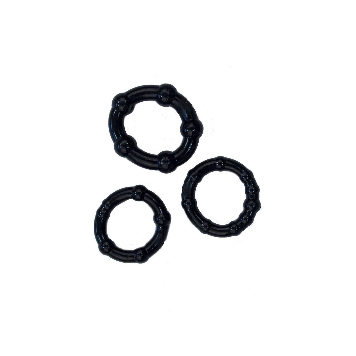 Rude Rider Mini Cock Rings Black (3-Ring-Set)