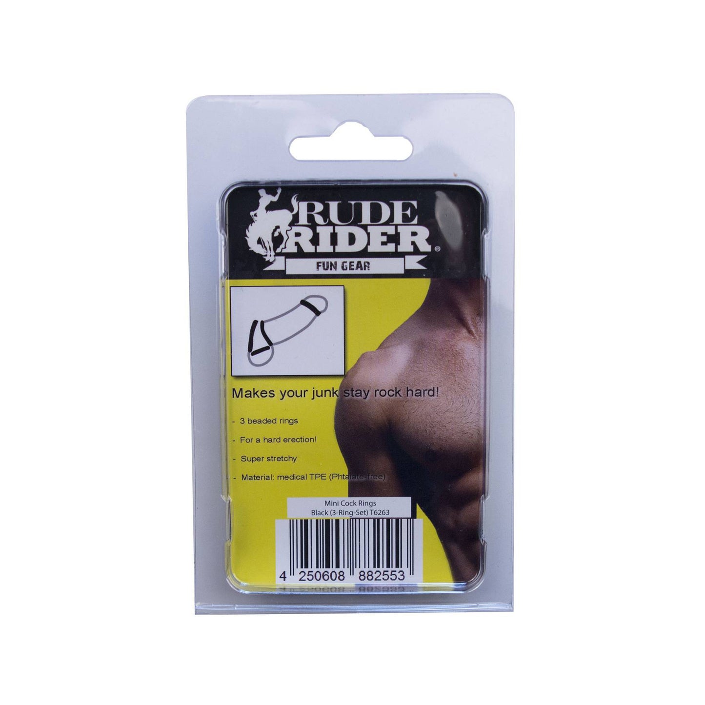 Rude Rider Mini Cock Rings Black (3-Ring-Set)