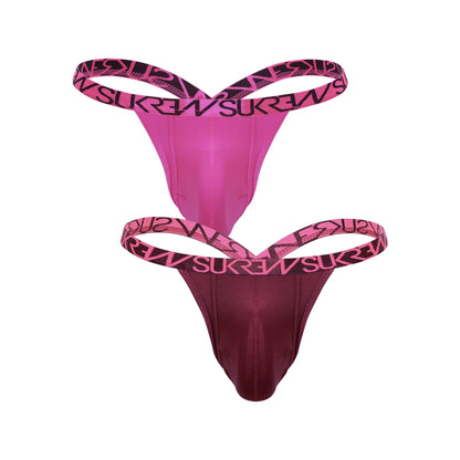 SUKREW Bubble Thong Multipack 1x Party Pink + 1x Claret