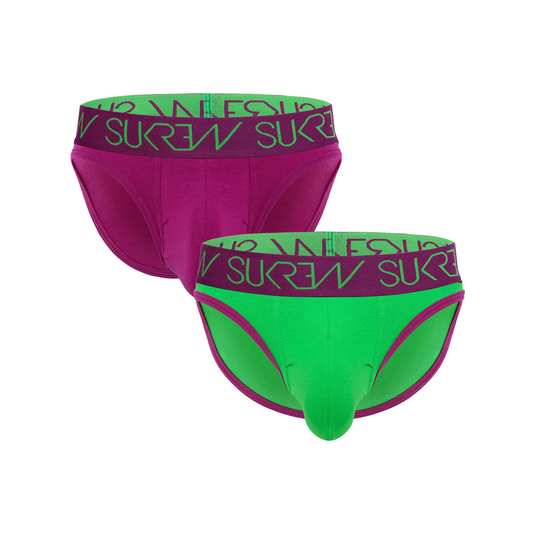 SUKREW Classic Brief Multipack 1x Deep Purple + 1x Verdant Green