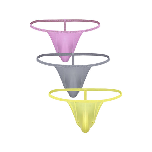 SUKREW G-String Multipack 1x Pale Magenta + 1x Studio Grey + 1x Blonde Yellow