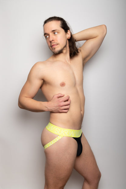 SUKREW Jockstrap Underground Black/Acid Yellow