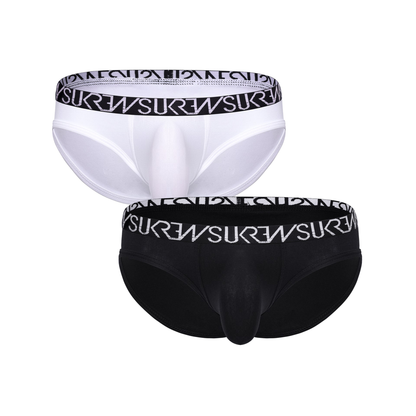 SUKREW Low-rise Brief Multipack 1x Optic White + 1x Midnight Black