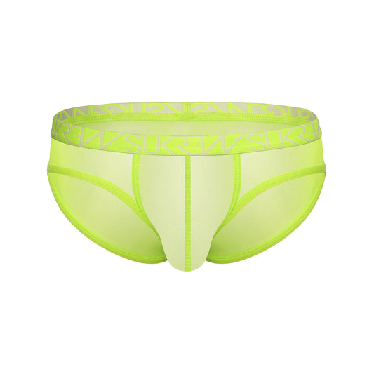 SUKREW Sheer Low-rise Brief Acid Yellow