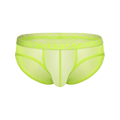 SUKREW Sheer Low-rise Brief Acid Yellow