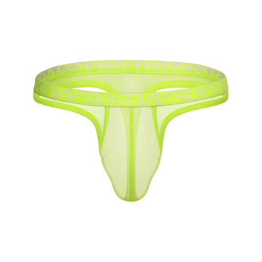 SUKREW Sheer Low-rise Thong Acid Yellow