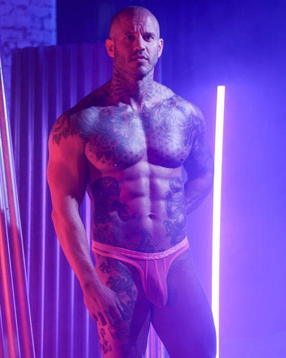 SUKREW Sheer Low-rise Thong Electric Pink