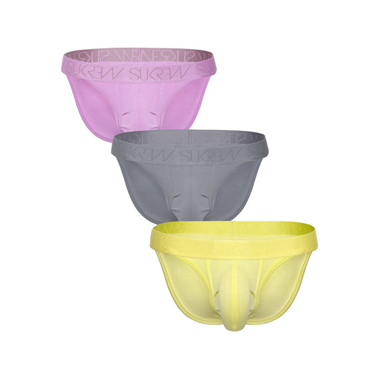 SUKREW Tanga Multipack 1x Pale Magenta + 1x Studio Grey + 1x Blonde Yellow