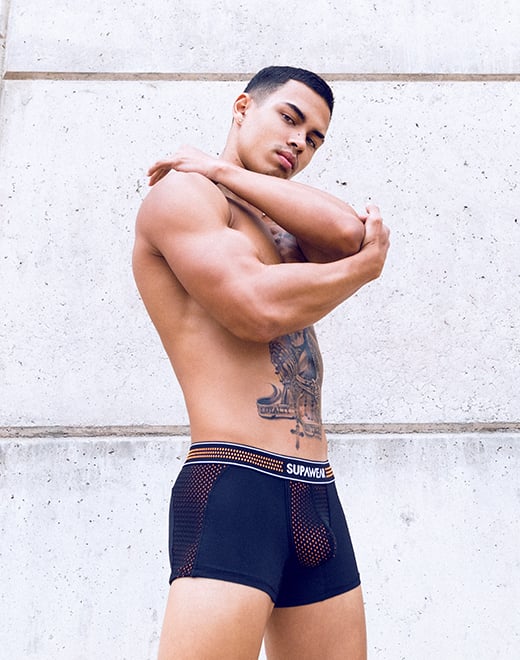 SUPAWEAR Baule in rete arancione neon