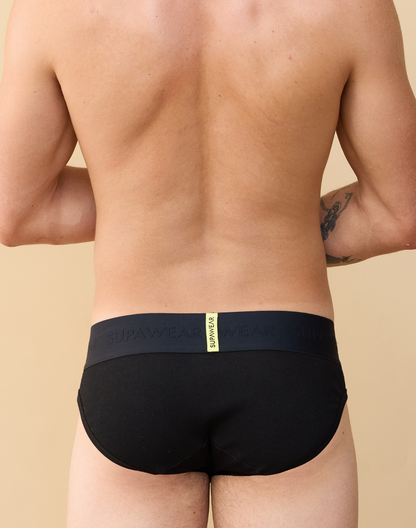 SUPAWEAR Ribbed Brief Black