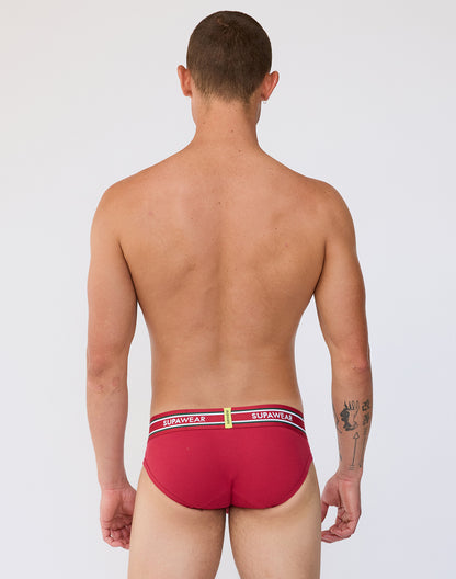 SUPAWEAR Ribbed Varsity Brief Red