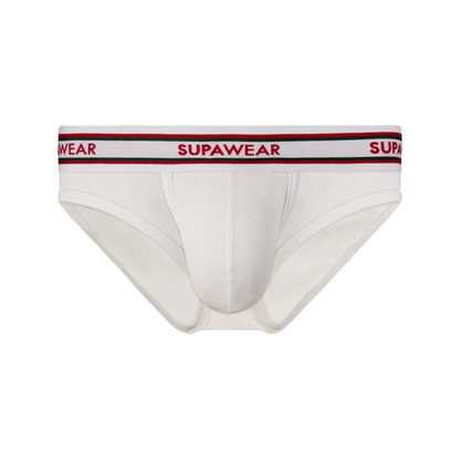 SUPAWEAR Ribbed Varsity Brief White