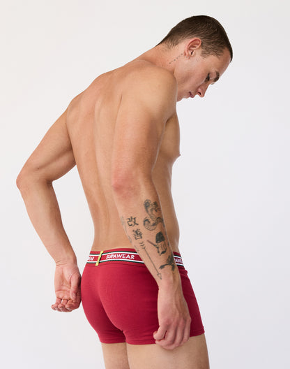 SUPAWEAR Ribbed Varsity Trunk Red