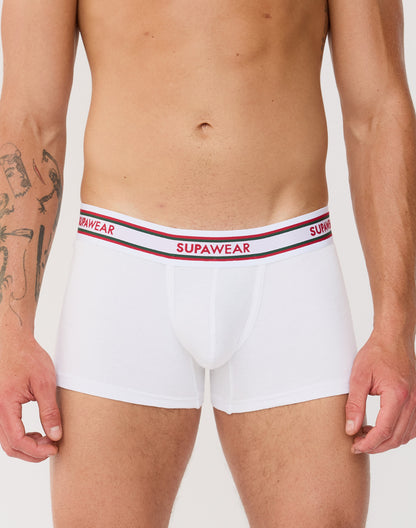 SUPAWEAR Ribbed Varsity Trunk White