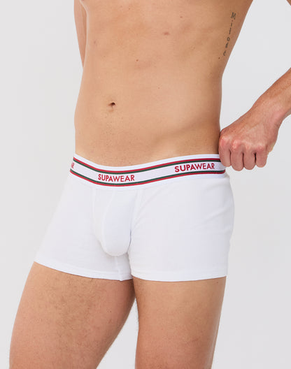 SUPAWEAR Ribbed Varsity Trunk White