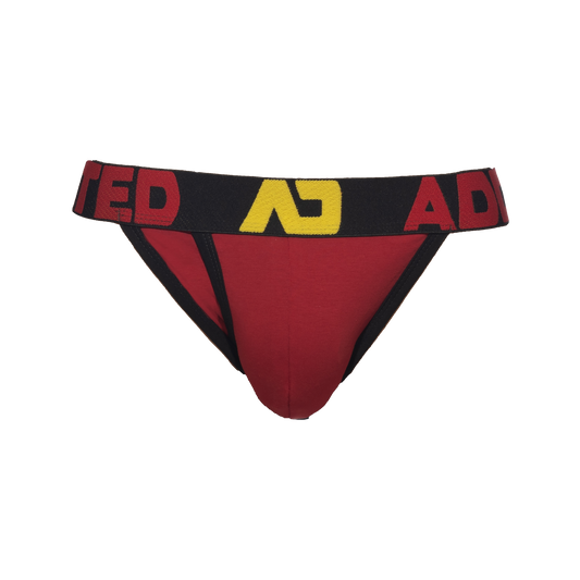 Addicted Open Fly Cotton Bikini Red Black