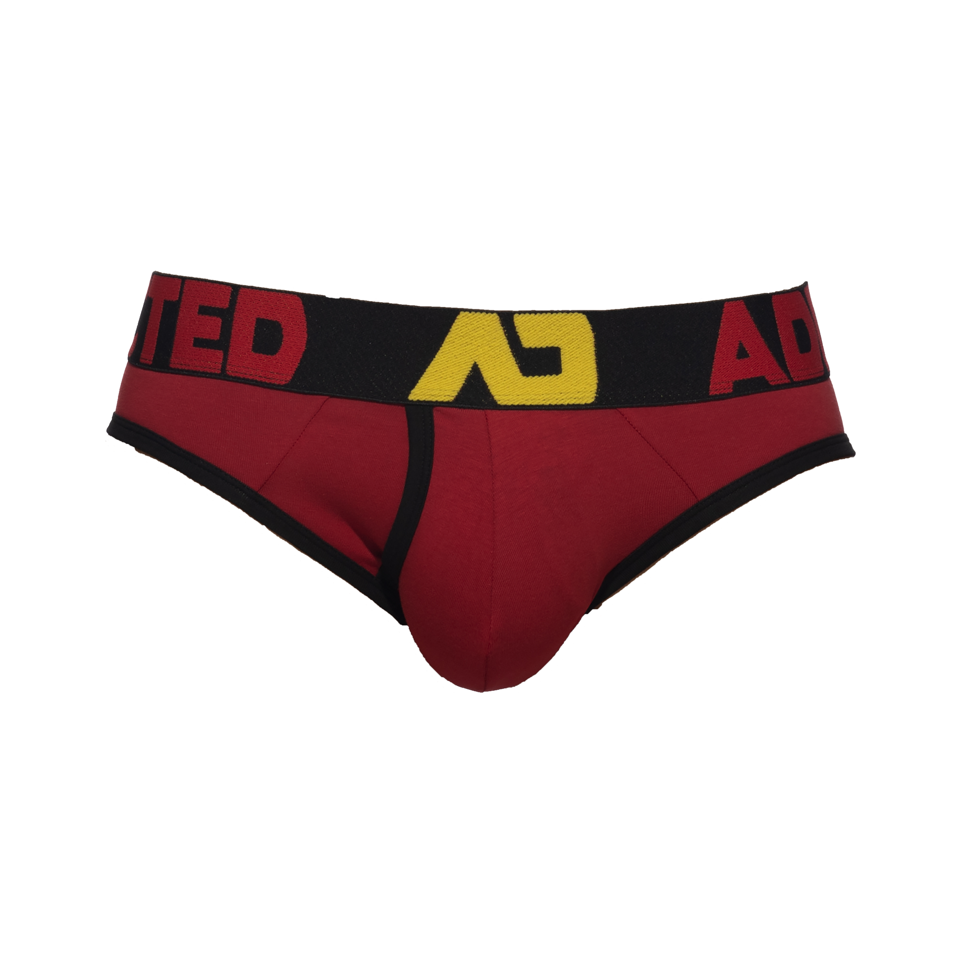 Addicted Open Fly Cotton Brief Red Black