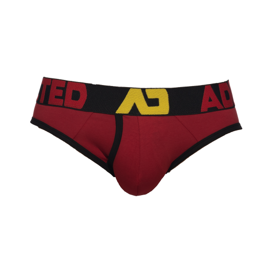 Addicted Open Fly Cotton Brief Red Black