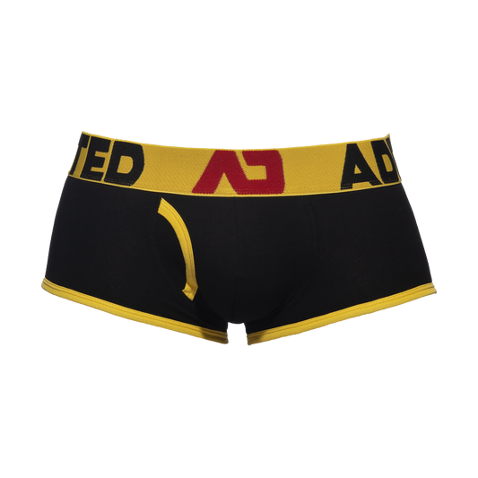 Addicted Open Fly Cotton Trunk Black Yellow