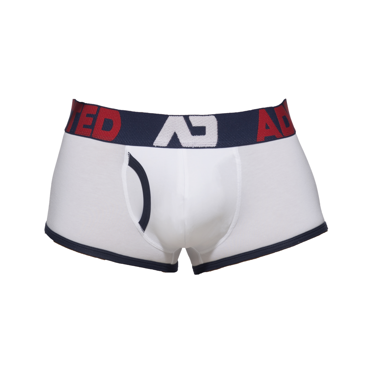 Addicted Open Fly Cotton Trunk White Navy