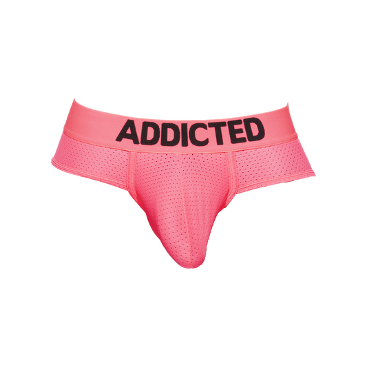 Addicted Ring Up Neon Mesh Brief Pink