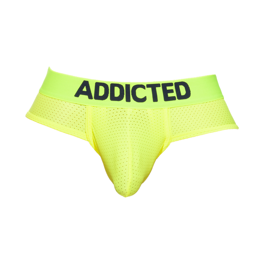 Addicted Ring Up Neon Mesh Brief Yellow