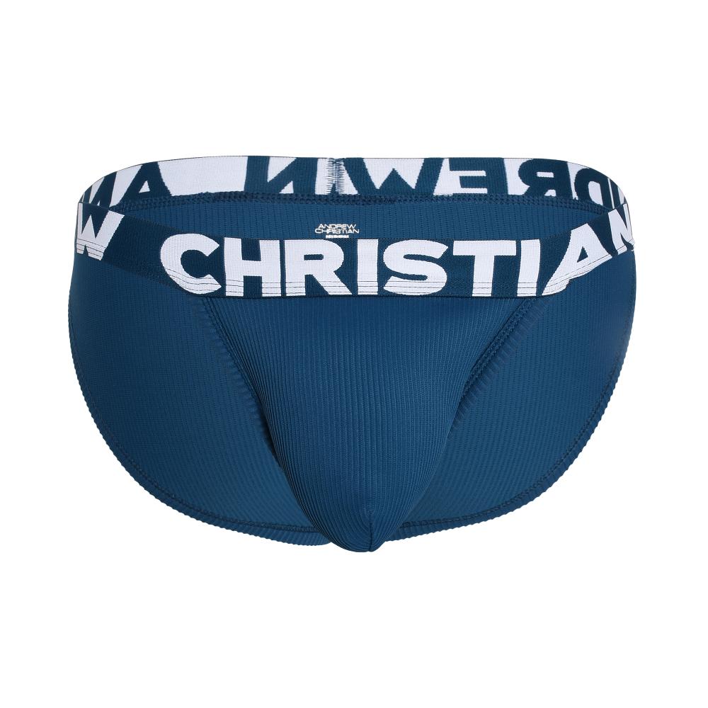 Andrew Christian Essential Rib Brief w/ ALMOST NAKED® Teal – Gunderwear