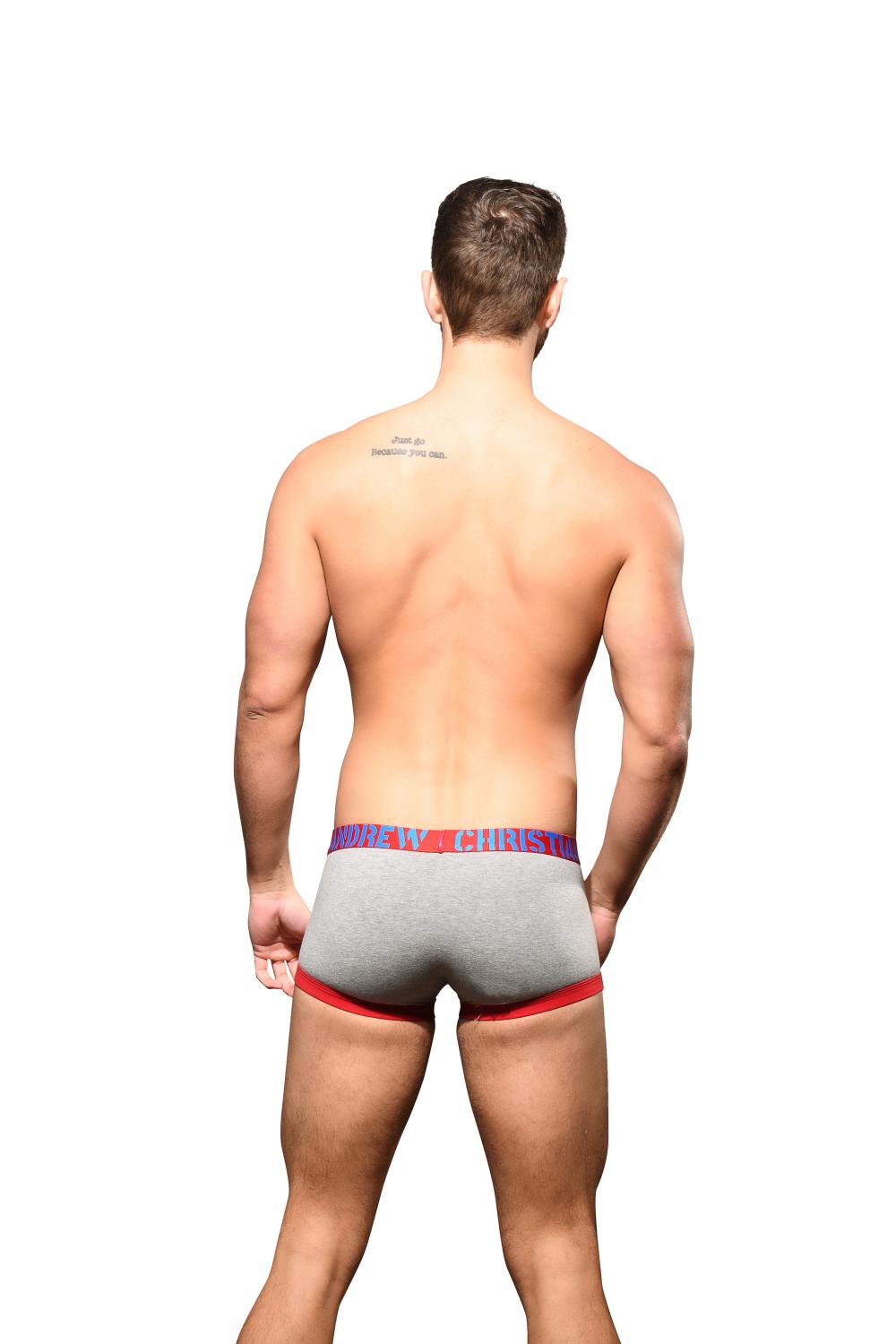 Andrew Christian Fly Tagless Boxer z ALMOST NAKED® Heather Grey