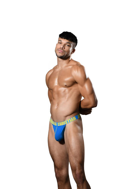 Andrew Christian Happy Y-Back Thong w/ ALMOST NAKED® Electric Blue
