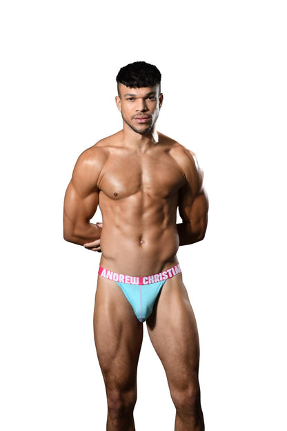 Andrew Christian Happy Y-Back Thong med ALMOST NAKED® Himmelblå