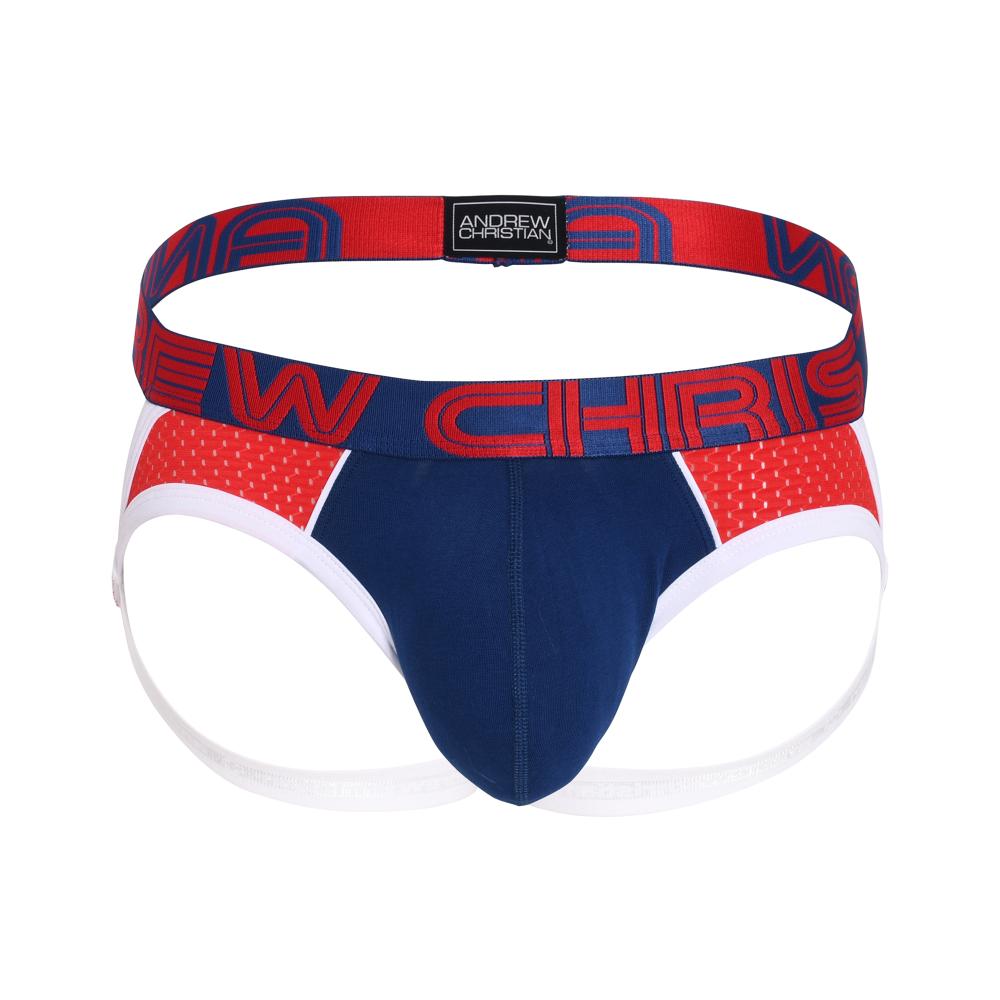 Andrew Christian SHOW-IT® RETRO POP MESH FRAME JOCK Navy