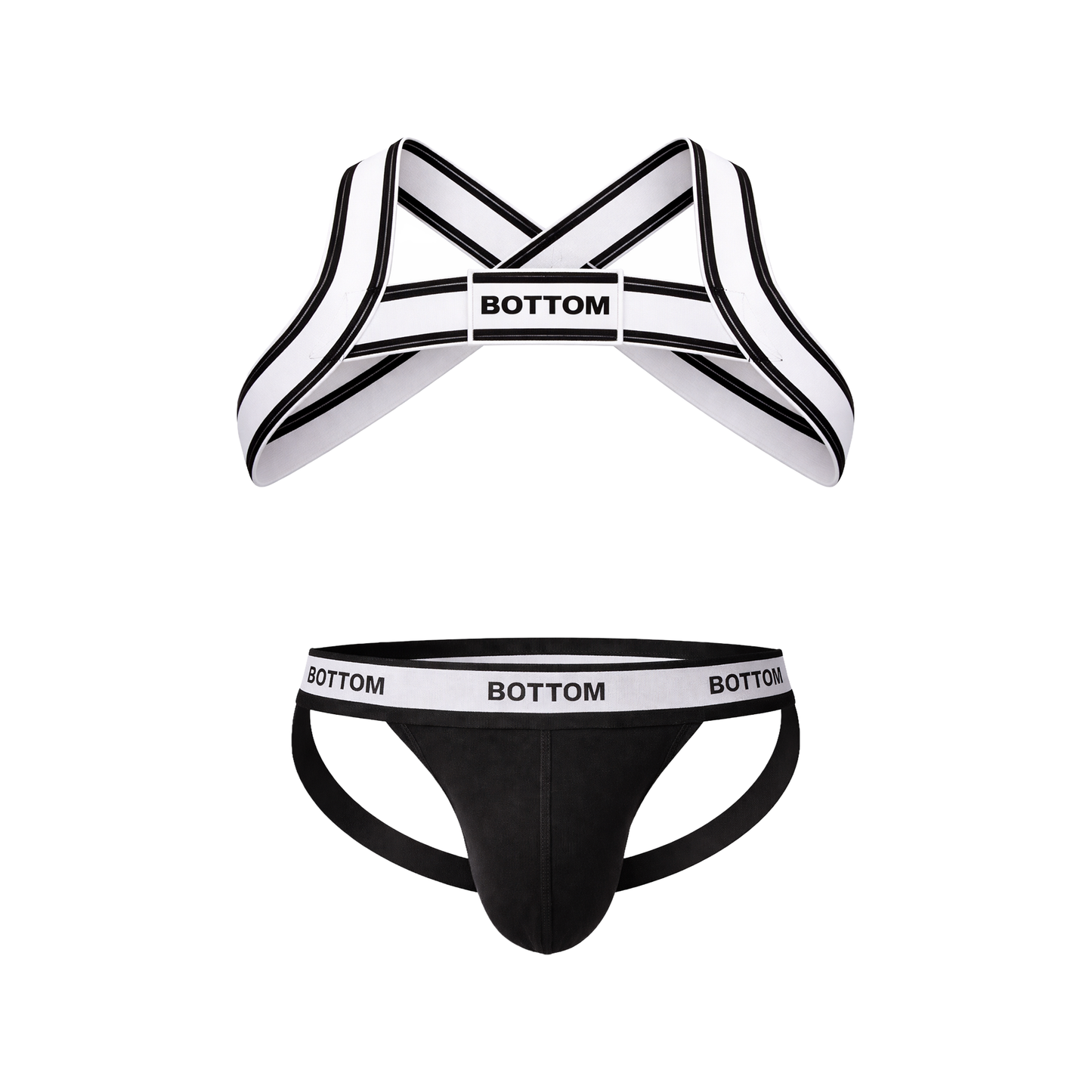 Barcode Berlin BOTTOM Multipack 1x Jockstrap Black + 1x Harness White-Black