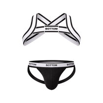 Barcode Berlin BOTTOM Multipack 1x Jockstrap Black + 1x Harness White-Black