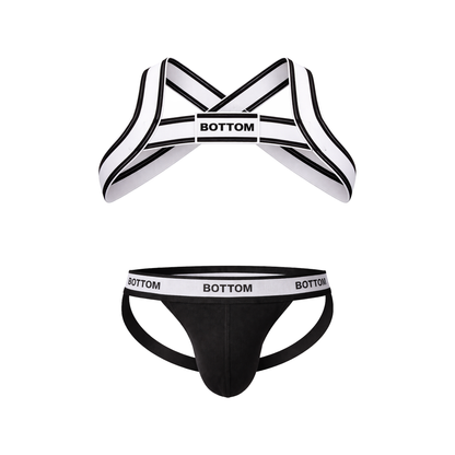 Barcode Berlin BOTTOM Multipack 1x Jockstrap Schwarz + 1x Harness Weiß-Schwarz