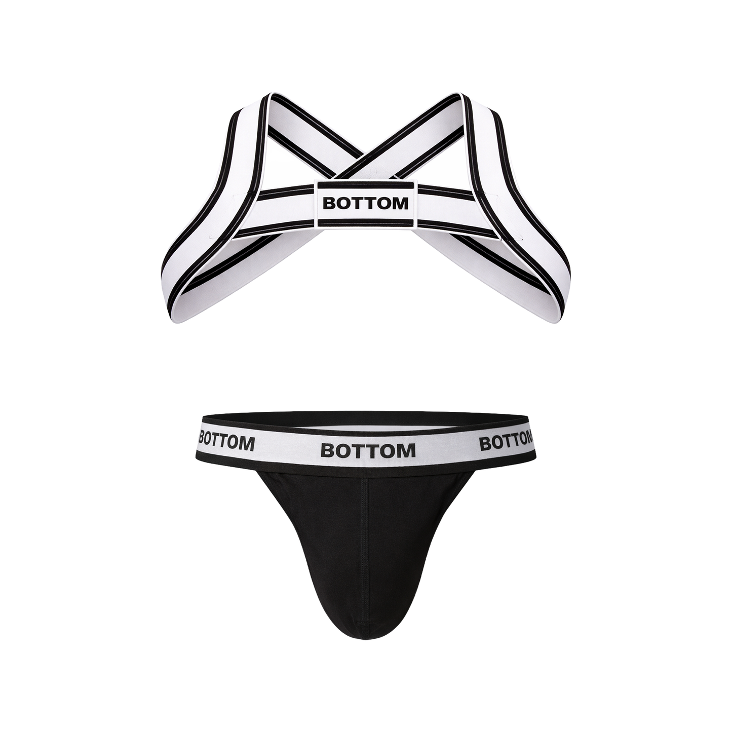 Barcode Berlin BOTTOM Multipack 1x Suspender Black + 1x Harness White-Black