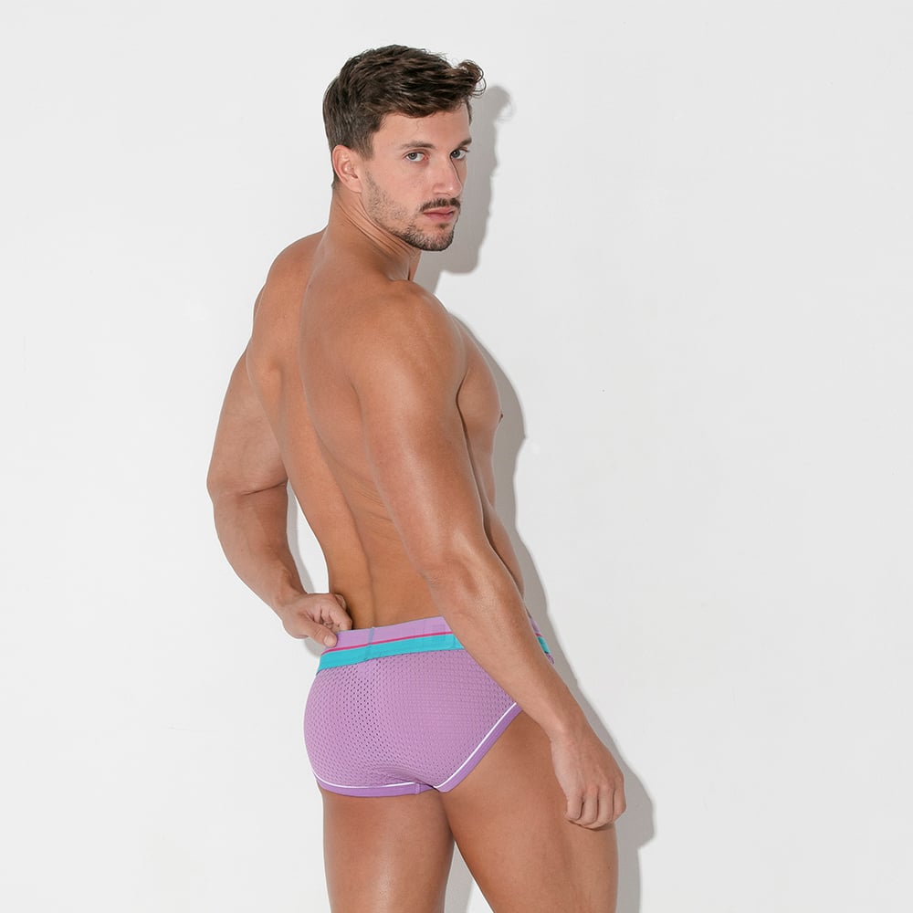 CODE 22 Bright Mesh Brief Grape