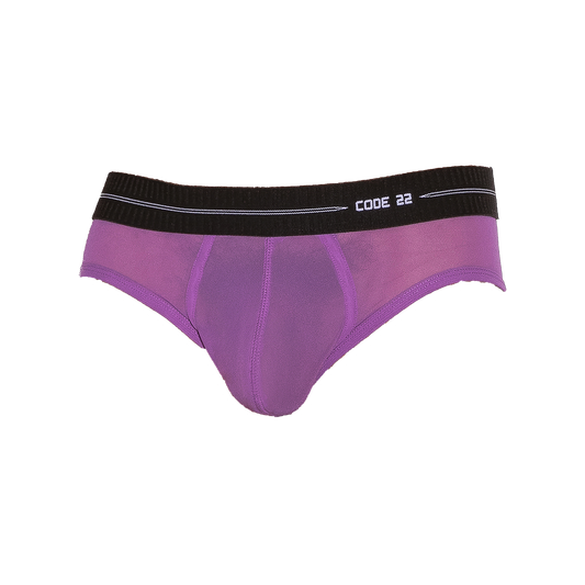 CODE 22 Sheer Mesh Brief Grape