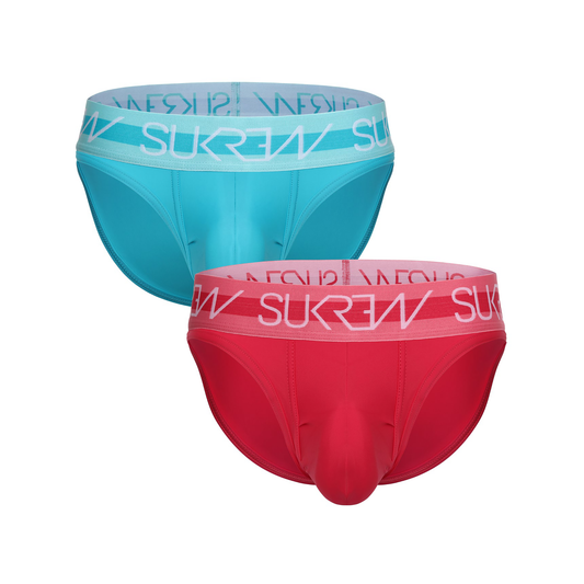 SUKREW Classic Brief Multipack 1x Scuba Blue + 1x Deep Coral