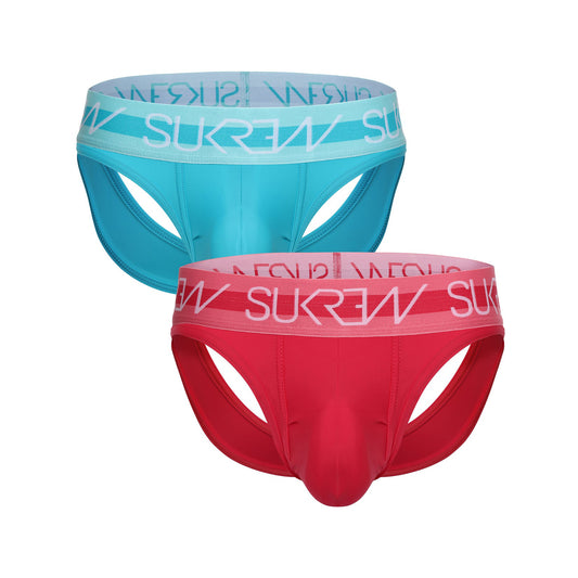 SUKREW V-Brief Multipack 1x Scuba Blue + 1x Deep Coral