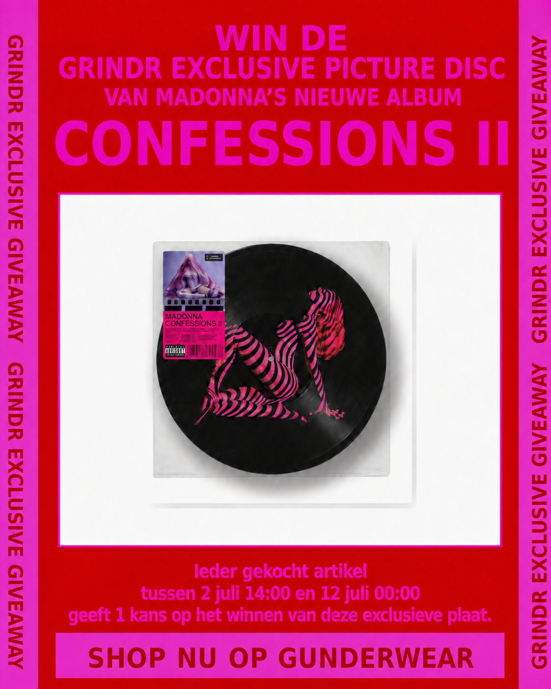 Win de Grindr Exclusive Picture Disc van Madonna’s nieuwe album Confessions II