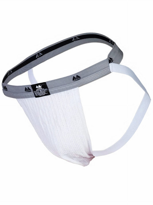 MM Sports The Original Swimmer/Jogger Jockstrap 1 inch White