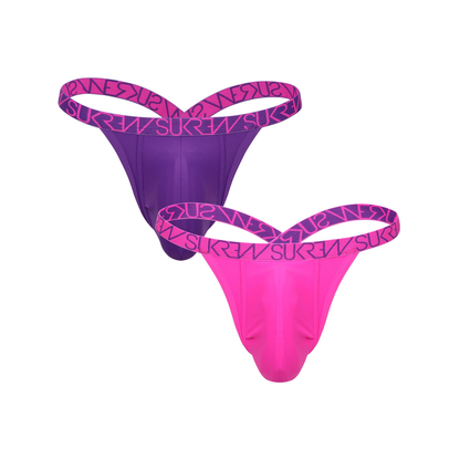 SUKREW Bubble Thong Multipack 1x Tyrian Purple + 1x Shocking Pink