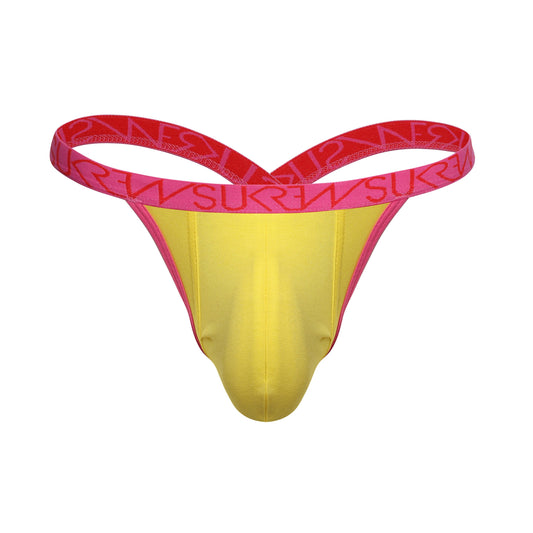 Sukrew Bubble Thong Multipack 1 x Red, 1 x Pineapple Yellow, 1 x Carnival Pink - XXL