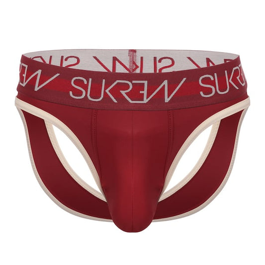 Sukrew V-Thong Burgundy/Cream