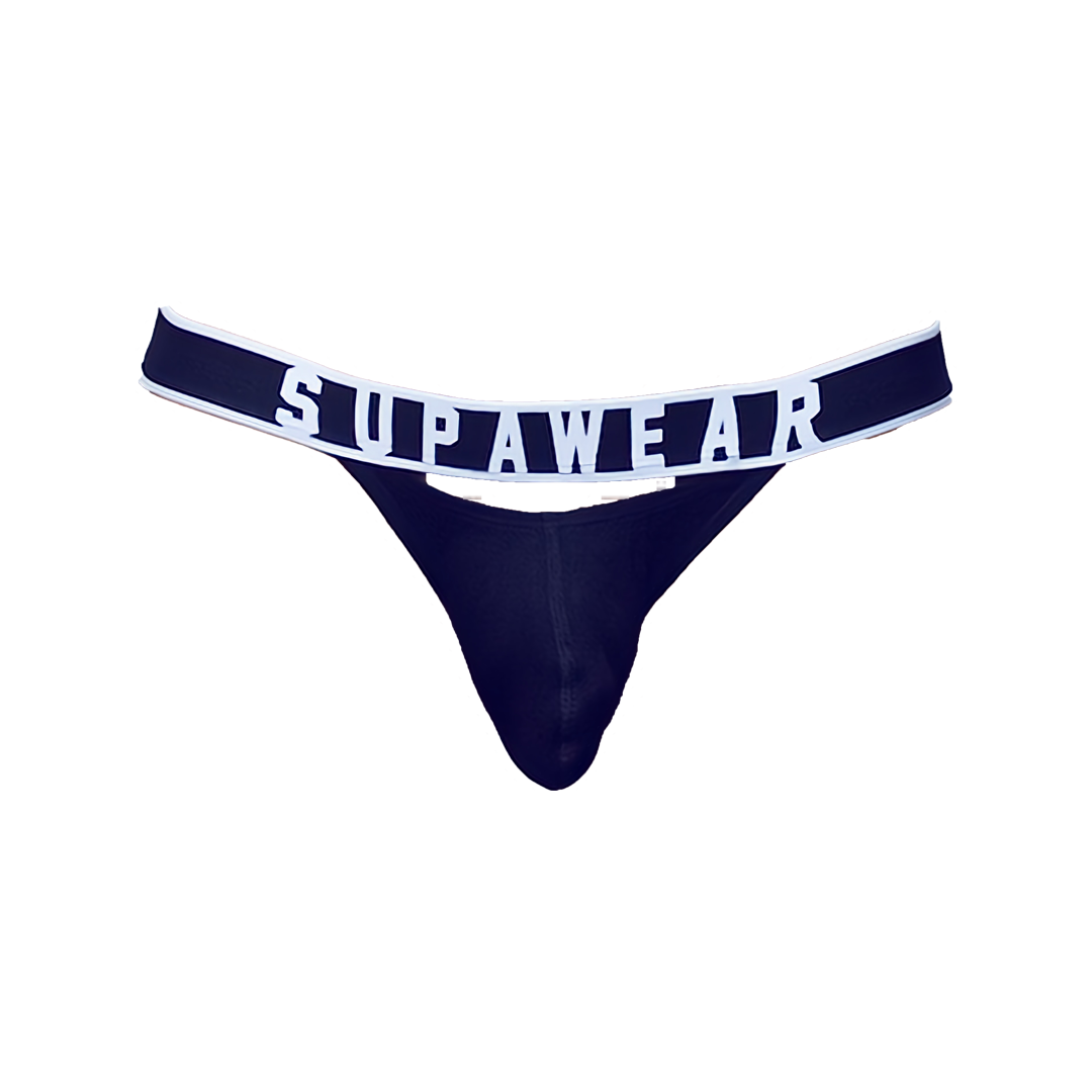 SUPAWEAR Ribbed Slashed Jockstrap Black